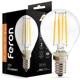 Светодиодная лампа Feron LB-61 P45 230V 4W E14 2700K (25578)