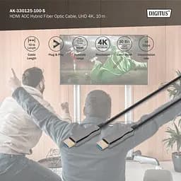 Гібридний оптоволоконний Кабель DIGITUS HDMI 2.0 4K AOC 10m Black - мініатюра 8