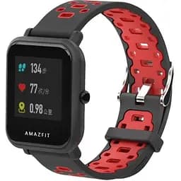 Спортивний ремінець Primo Perfor Classic для годинника Xiaomi Huami Amazfit Bip/Amazfit GTS Black Red