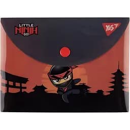 Папка-конверт Yes Ninja B7 на кнопке оранжево-серый (492265)