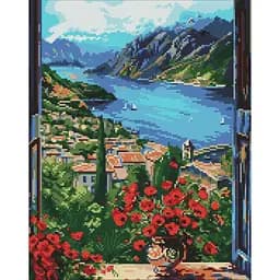 Алмазная мозаика Пристань в горах AMO8095, 40х50 см