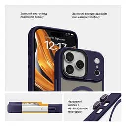 Чехол для Apple iPhone 17 Pro Max, Uniq MagCase, синий, противоударный, панель-накладка с MagSafe, ударопрочный TPU+PC, с магнитом MagSafe, поддержка полноценной беспроводной зарядки, ArmorStandart (ARM86272) - мініатюра 3
