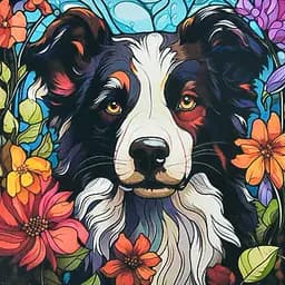 Алмазна мозаїка Strateg Пес у світлі кольорів 30х30 см (DEEX16290)