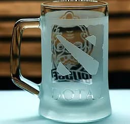 Пивний келих з ручкою Dota 2  Дота 2 з гравіюванням Pudge 660 мл скляний кухоль сувенір для геймера