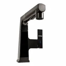 Змішувач для кухні Platinum с висувним виливом та індикатором A236 чорний