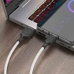Дата кабель Hoco X90 Cool silicone USB to MicroUSB (1m) White - мініатюра 4