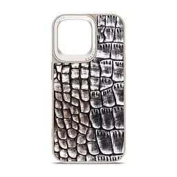 Кожаный чехол для Apple iPhone 15 Pro Max, Harder Glamorous Croco, разноцветный, термополіуретан ТПУ + экокожа с имитацией кожи крокодила, панель, защита корпуса, противоударный, микрофибра, рамка вокру камеры, защита всего корпуса, (ARM76766)