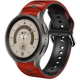Ремінець для Samsung Galaxy Watch 4 40mm - червоно-чорний ширина кріплення 20мм силікон Watchbands Scales (W35-3WB39441171)
