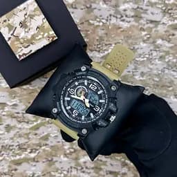 Наручний годинник чоловічий 012BKKHTRO ТРО Чорний з хакі + Коробка. Patriot acs0031010 - мініатюра 2