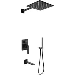 Душова система Kohlman Experience 25 black + BOX прихованого монтажу KPL-QW211EBQ25, Чорний матовий