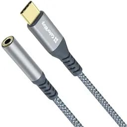 Кабель-переходник звуковой ColorWay Type-C M - 3.5 мм F 15 см серый (CW-AD-CJ)