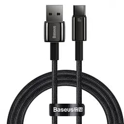 Кабель Baseus Tungsten Gold Fast Charging Data Cable USB to Type-C 100W 1m Black (CAWJ000001)