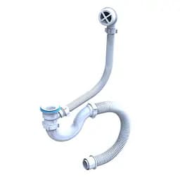 Сифон для ванни Santehplast SV-01.01 Економ пластиковий випуск 1 1/2" з переливом 30412