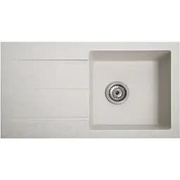 Гранітна кухонна мийка Romzha Quadro Biela (101) з крилом