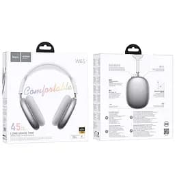 Навушники Hoco бездротові накладні W65 Happy BT headphones сріблясті - мініатюра 2