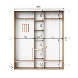 Шафа-купе Idea серія 2 200 x 45 x 240 см Дуб сонома - мініатюра 2