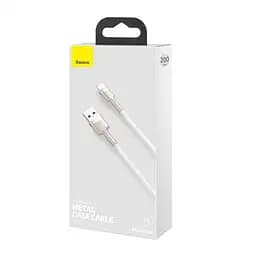 Кабель Baseus Cafule Series Metal Data Cable USB to Lightning 2.4A 2 м Білий - мініатюра 3