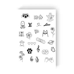 Набор временных татуировок WOW Tattooshka LB-126, 23 картинки