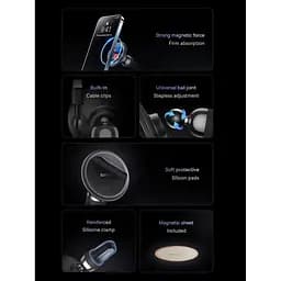 Автомобільний утримувач холдер Baseus C01 Magnetic Phone Holder Air Outlet Version SUCC000101 Black - мініатюра 7