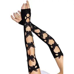 Мітенки Leg Avenue Butterfly applique arm warmers Black метелики
