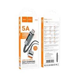 Кабель Hoco Type-C Favor 5A charging data cable with display X112 1 м 5A - мініатюра 2