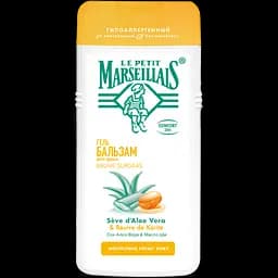 Гель-бальзам для душу Le Petit Marseillais Sensitive з соком Алое Вера і олією Ши, 400 мл