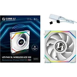 Вентилятор LIAN LI Uni Fan SL WIRELESS LCD Reverse 120-1 White (G99.12RSLLCD1W1W.00) - мініатюра 7