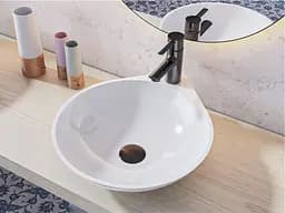 Умивальник Miraggio FLORENCE (0000197) Miramarble, Глянцевий, Накладний, Білий - мініатюра 6
