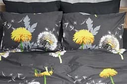 Комплект постільної білизни Moon&Star King Size 220x240 наволочки 2х50х70 Dandelion Black Бязь Gold Люкс - мініатюра 6