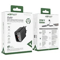 Мережевий зарядний пристрій з кабелем Acefast A82 PD20W GaN single USB-C charger set (P5) (EU) чорний - мініатюра 2