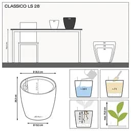 Вазон Lechuza Classico Premium LS, 7 л, білий (16040) - мініатюра 4