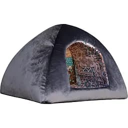 Будиночок-юрта для тварин Пухнастики 40х40х35 см сірий