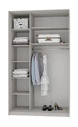 Шафа-купе дводверна MebelStar Стандарт AL ДСП/Дзеркало 140x60x240 см Бетон (MBS-3766) - мініатюра 2