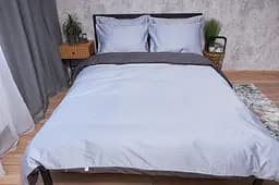 Комплект постільної білизни Moon&Star Satin Premium Skyline Gray сімейний 2х143х210 см наволочки 2х70х70 см - мініатюра 2