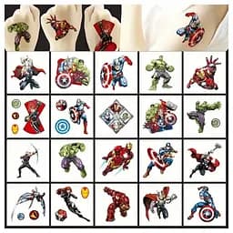 Набір тимчасових татуювань "Супергерої міні" Fresh Tattoo superheroes-20-01 розмір 5х5 см - мініатюра 2