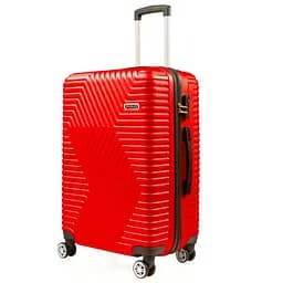 Чемодан Большой (L) Поликарбонат На 4-х Двойных Колесах 120Л POLO ПК018-L Красный