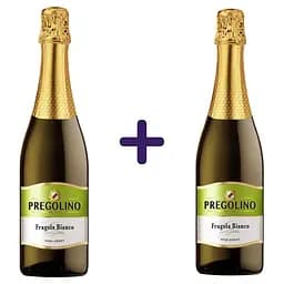 Напиток винный слабоалкогольный газированный Pregolino Fragola Bianco, полусладкий, 8,5% 1.5 л (2 шт. х 0.75 л)