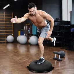 Балансувальна півсфера Gymtek Flex Core Half Ball 58см з еспандерами + насос чорний - мініатюра 6