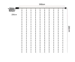 Гірлянда штора Sun Lamp великі краплі роси 3х2.5 м 250 LED з пультом від USB от powerbank - мініатюра 2