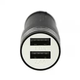 Автомобільний зарядний пристрій у прикурювач, адаптер USB з двома портами, чорний - мініатюра 3