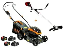 Газонокосарка акумуляторна GTM BLM42+2 АКБ і ЗП + Триммер акумуляторний (кущоріз) GTM BC36/340BL (BLM42+BC36/340BL_PROMO)