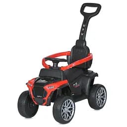 Квадроцикл 2в1 каталка-толокар батьківська ручка 16VAH 125W музика світло USB EVA шкіра червоний (M 4803EL-3)