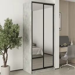 Шкаф-купе двухдверный MebelStar Стандарт BG 2 Зеркала 100x60x240 см Бетон (MBS-10372)