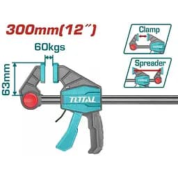 Струбцина Total THT1340603 быстрозажимная 63 х 450 мм 60 кг