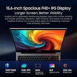 Blackview Acebook 8 Ноутбук, 15.6-inch 1920*1080 IPS Екран, N97 4 Up to 3.6GHz, 16GB 512GB SSD, Dual-band Wi‑Fi - мініатюра 11