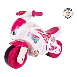 Мотоцикл-толокар ТехноК з музичним кермом біло-рожевий