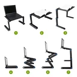 Столик-трансформер для ноутбука Laptop table T6 підставка для ноутбука з охолодженням — 1 вентилятор (ST) - мініатюра 6