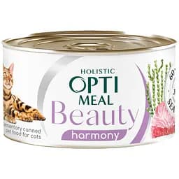 Вологий корм для котів Optimeal Beauty Harmony Смугастий тунець в желе з морськими водоростями 70 г (B2782101)