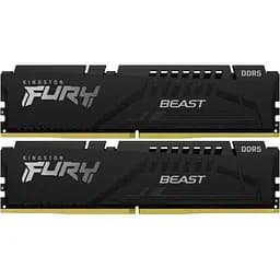 Модуль памяти для компьютера DDR5 64GB (2x32GB) 5600 MHz Fury Beast Black Kingston Fury (ex.HyperX) (KF556C36BBE2K2-64)