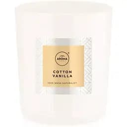 Ароматична свічка Aroma Home Elegance Cotton Vanill з натурального воску  Elegance Cotton Vanilla 115 г